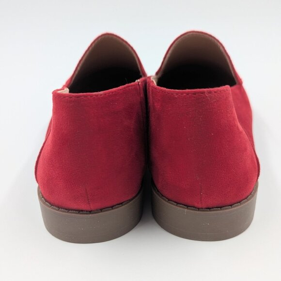 Journee Collection Women's Size 8W Red Suede Tenley Flats | Loafer NEW - Picture 7 of 7
